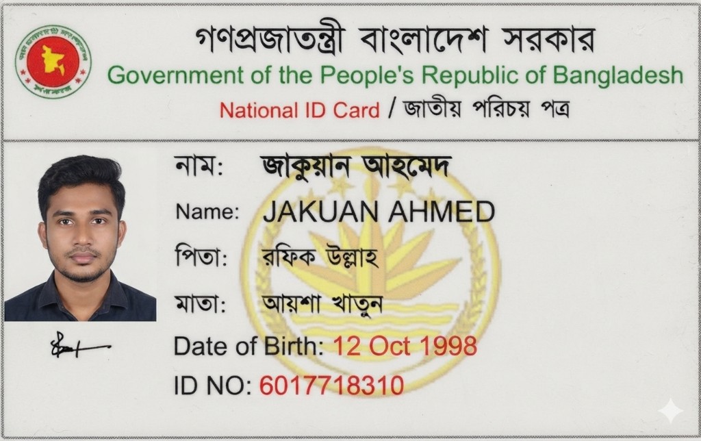 অ্যাডমিন জাতীয় পরিচয় পত্র ৪